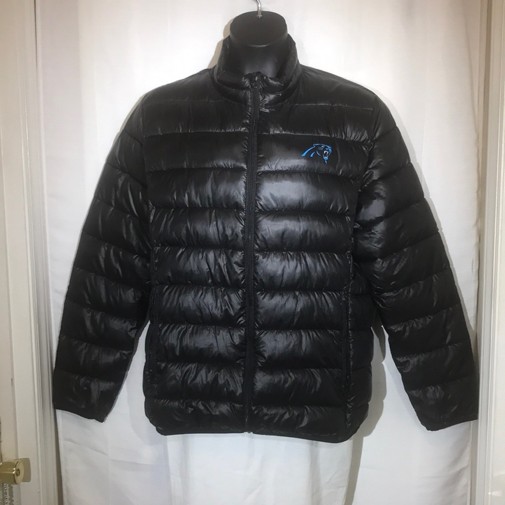 Mens Carolina Panthers Team Black  NFL Pro Line Fanatics Quilted Puffer Jacket